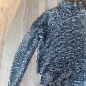 Madewell Raglan Navy Heathered Turtleneck Sweater